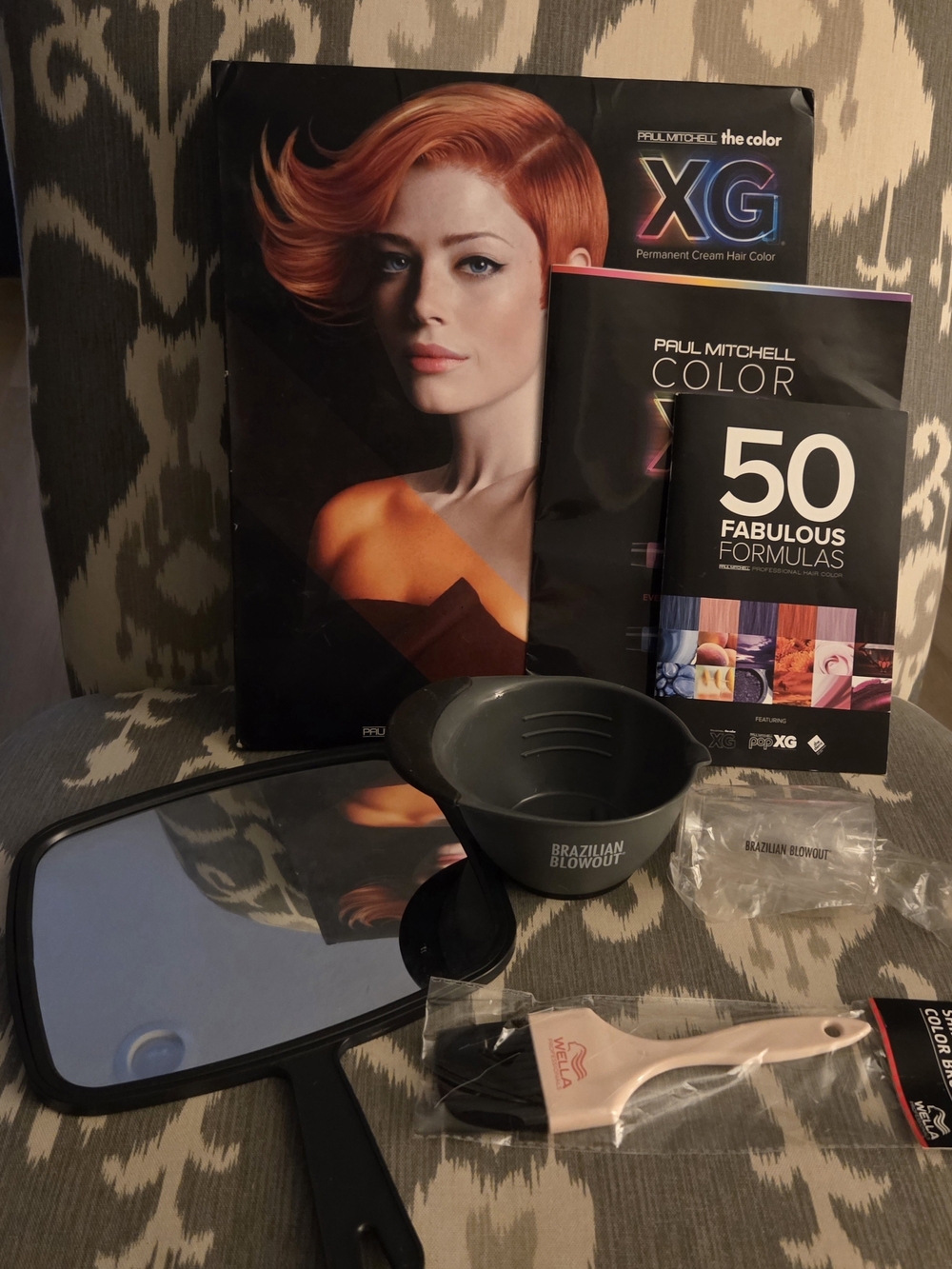 Paul Mitchell XG Color Book with Mixing Bowl, Mirror, Color Brush, Beaker.